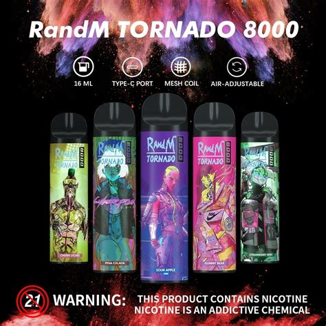 Wholesale 2022 Latest Model Randm Tornado Up To 8000 Puffs Disposable