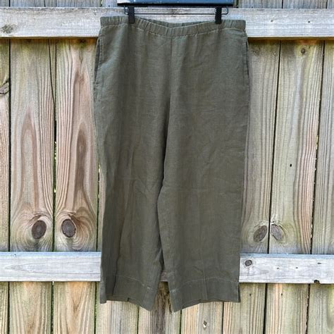 J Jill Pants Jumpsuits Jjill Love Linen Olive Green Pants Poshmark