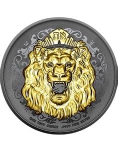 ROARING LION Gold Black Empire 1 Oz Silver Coin 2 Niue 2023