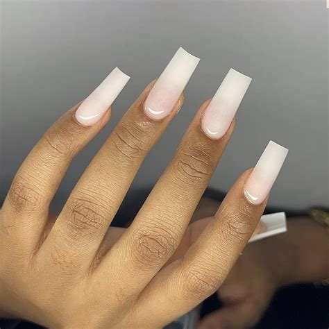 Amazon Nude Press On Nails Long Square Fake Nails Glossy False Nails With Glue Extra Long