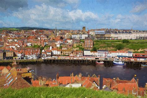 Whitby North Yorkshire England Uk Illustration Like Oil Painting