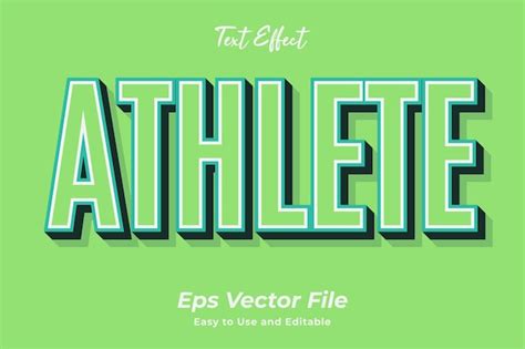 Text Effect Athlete Editável E Fácil De Usar Premium Vector Vetor Premium