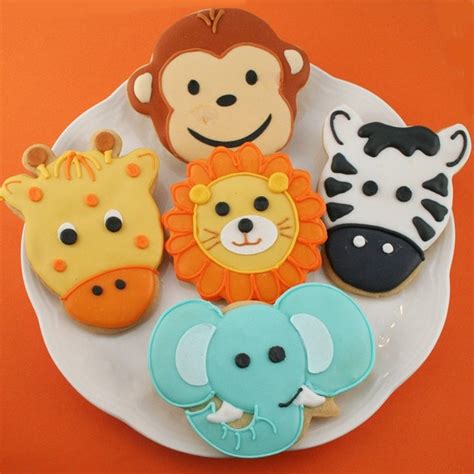 Animal Cookies Monkey Elephant Giraffe Lion Zebra Safari