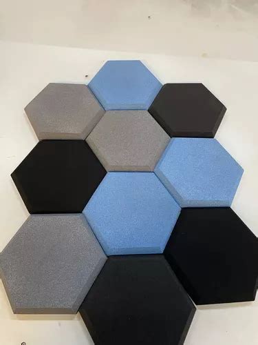 Espuma Acústica Hexagonal 30x2cm Kit C 20 Cores Parcelamento sem juros