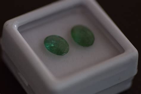 Gemstone Green Panna Emerald Natural Oval Pair Size X Mm Carat