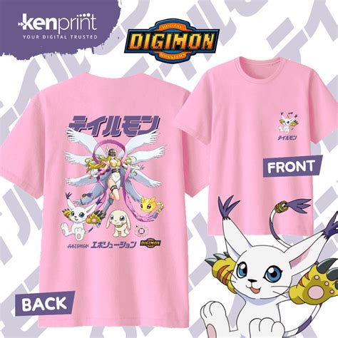 Jual Kaos Digimon Adventure Gatomon Evolution Tailmon Evolution