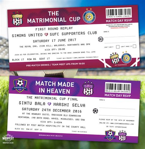 Football / Soccer Ticket Wedding Invitations | WEDFEST