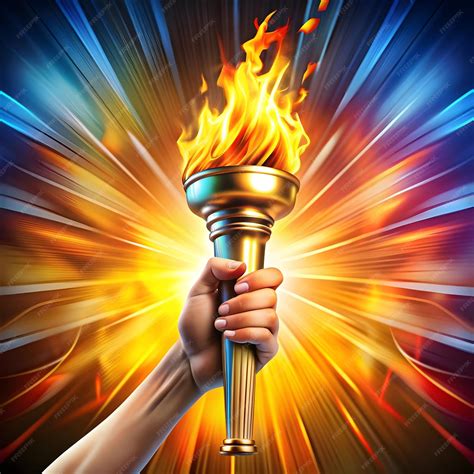 Hand holding the Olympic torch Olympic Games symbol | Premium AI
