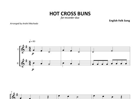 Hot Cross Buns arr André Machado by English Folk Song Sheet Music