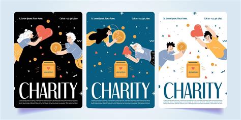 Set of charity campaign banner design templates 16962026 Vector Art at ...