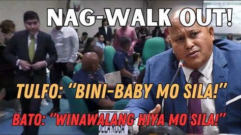 Nagkainitan At Nagpasaringan Sen Tulfo Nag Walk Out Sen Bato