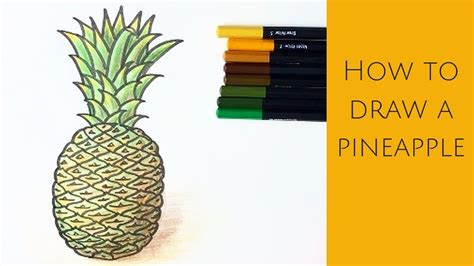 Beginners How To Draw A Realistic Pineapple Youtube