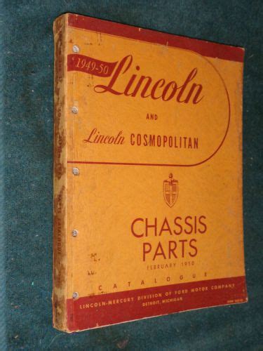 Sell 1949-1950 LINCOLN CHASSIS PARTS CATALOG ORIGINAL BOOK in Benton, Illinois, United States ...