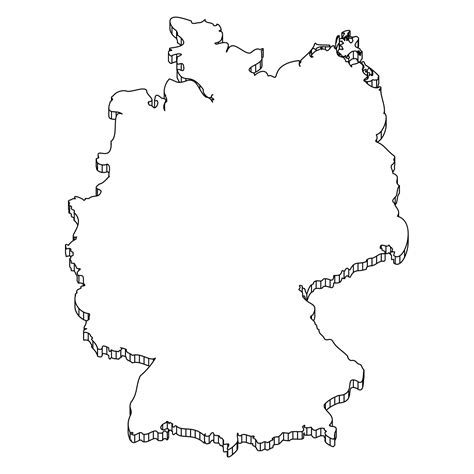 Germany Map with 3D Outline Geometric Construction. 7442550 Vector Art at Vecteezy