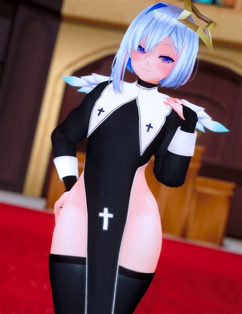 Lewdvik On Twitter Hololewd Kanna In A Quite Revealing Nun Dress