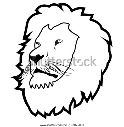 Lion Head Outline Stock Vector (Royalty Free) 137075888