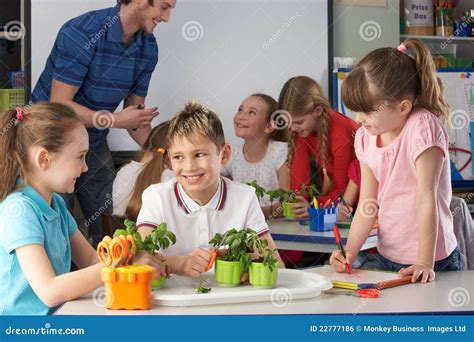 Young Children In Botany Class Stock Photo Image Of Planting Female