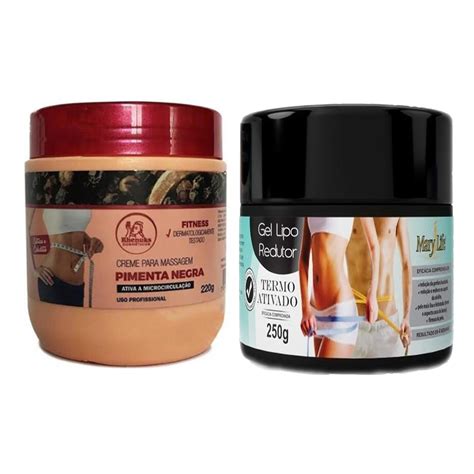 Gel Lipo Redutor Mary Life 250g Creme Pimenta Negra 200g Shopee Brasil