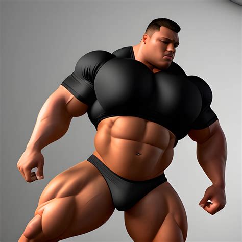 3D Hot Bodybuilder With Massive Huge Big Man Boobs Wearing A Arthub Ai