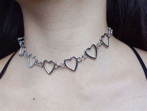 Real Padlock Necklace Locking Chain Heart Lock Choker Day Etsy Artofit