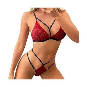 MJGkhiy Completino Intimo Donna Sexy Hot Aperto Sotto Brasiliana G String Con Catena Lace