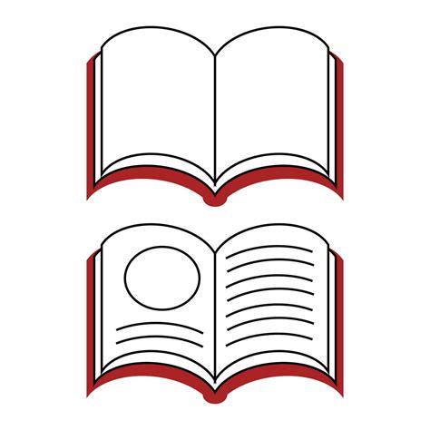 Open And Closed Book With Red Cover On White Background Vector