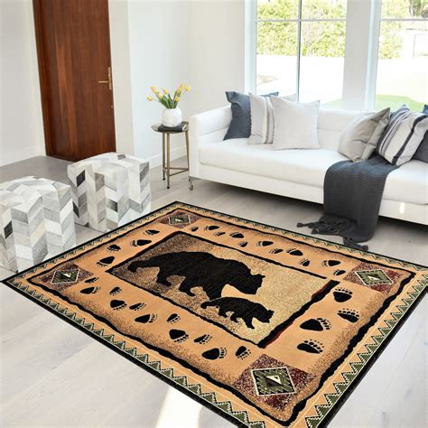 Handcraft Rugs Cabin Rug Lodge Cabin Nature And Animals Area Rug