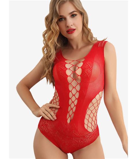 Sexy Hollow Out Mesh Nightwear Bodysuit