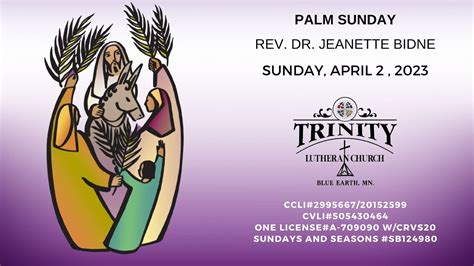 Trinity Lutheran Church Blue Earth Mn Palm Sunday Live Stream