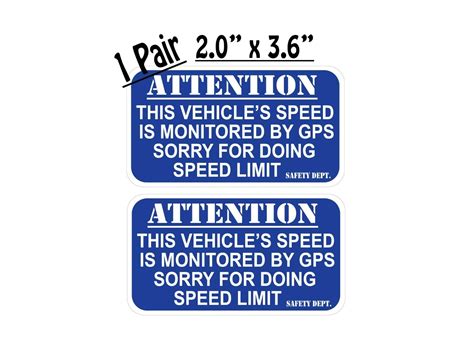 Vehicle Speed Monitored By Gps Speed Limit Decal Sticker 2x35 Pair 2