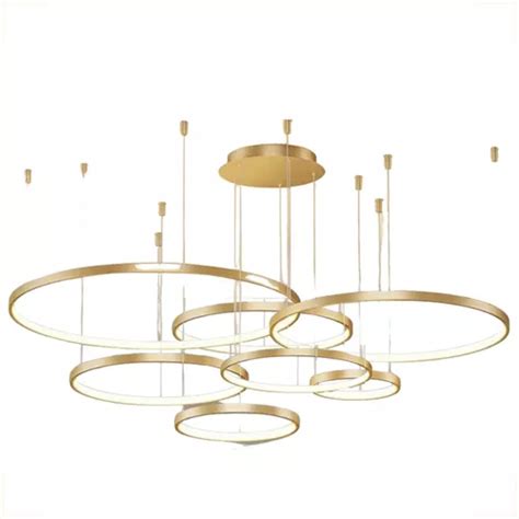 Colgante Tipo Candelabro 7 Anillos LED En Forma De Arco Para Comedor