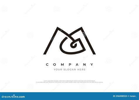 Initial Letter MG Or GM Logo Design Vector Stock Vector Illustration