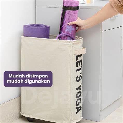 Jual Dejavu Laundry Bag Lipat Dengan Roda Keranjang Baju Kotor Hsb