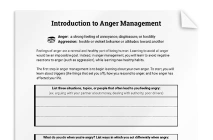 The Cycle of Anger | Worksheet | Therapist Aid