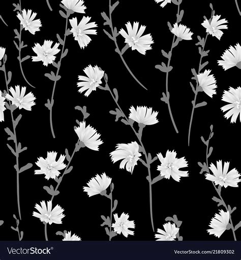 Cute small floral pattern black and white Vector Image