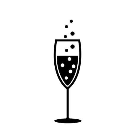 Premium Vector Glass Of Champagne Icon Vector