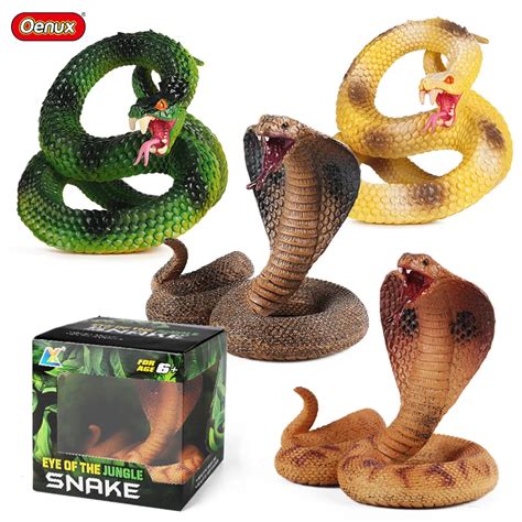 Oenux Forest Snakes Animals Cobra Rattlesnake Python Action Figures