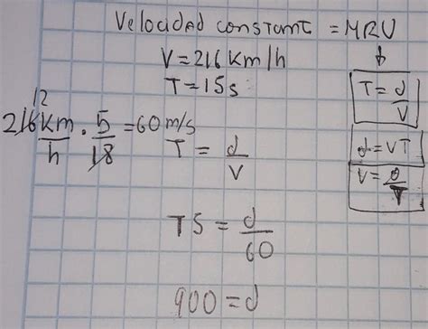 Un Auto Se Mueve Con Velocidad Constante De 216 Km H Expresa Esta