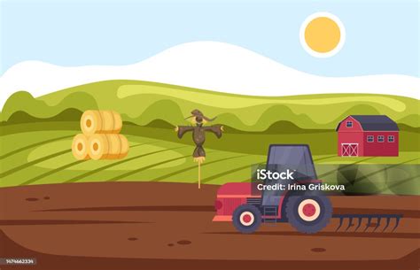 lahan pertanian lahan pertanian konsep petani ilustrasi desain grafis