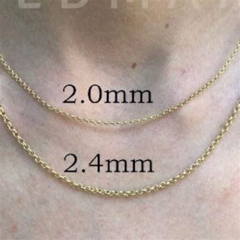 Rolo Chain Necklace 14k Gold Etsy