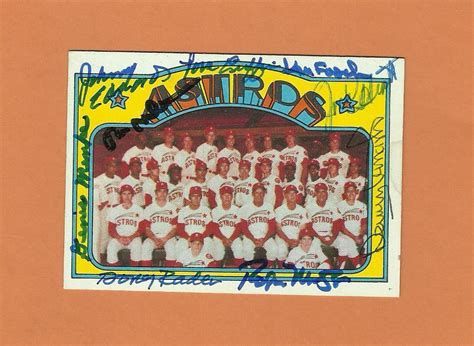 Houston Astros 1972 Topps Signed Card 9 Autos Tom Griffin Doug Rader