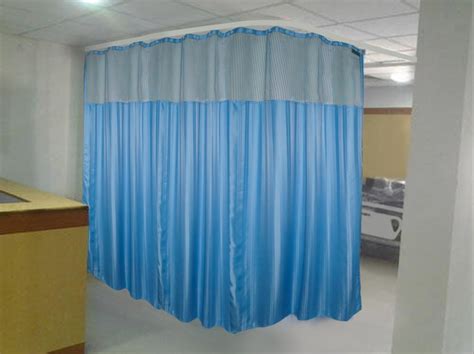 Polyester Blue Hospital Partition Curtains For Clinics Hospitals At Rs