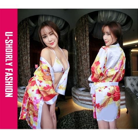 U SHOIRLY Japanese Kimono Bikini Set Sexy Lingerie US 300 Shopee Malaysia