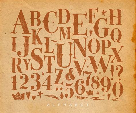 Vintage Gothic Font In Retro Style Drawing On Craft Background 8169503