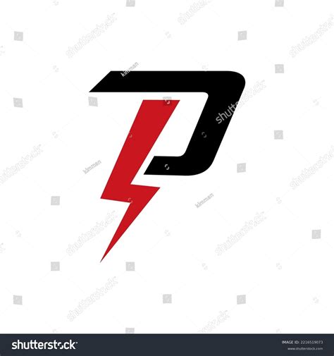 Letter P Electric Logo Vector Image Stock Vector Royalty Free