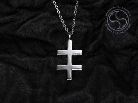 Double Cross Pendant, Cross of Lorraine Necklace | Symphony of Symbols ...