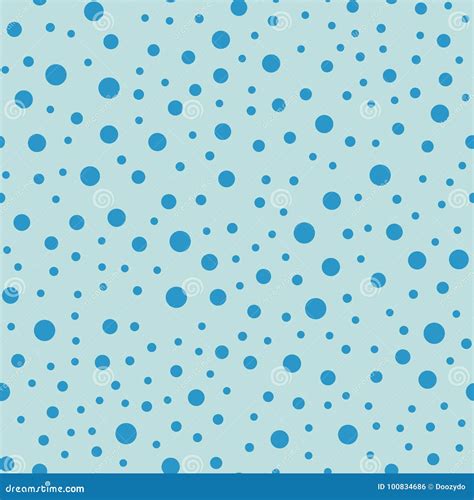 Blue Polka Dots Pattern On Turquise Background Stock Vector