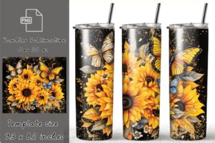 Sunflower Tumbler Wrap Skinny Tumbler Graphic By Sasikharn Creative