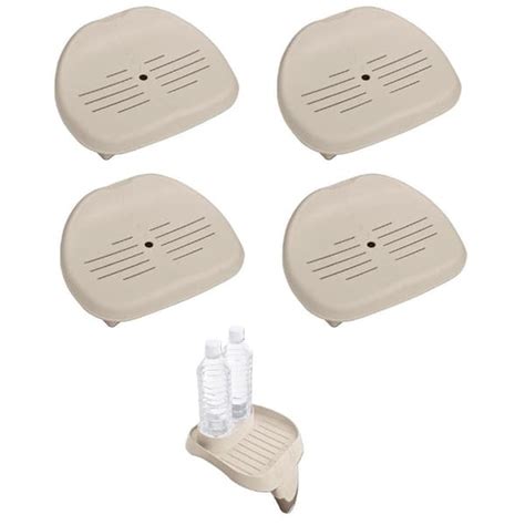 Intex Slip Resistant Hot Tub Seat 4 Pack With Cup Holder And Refreshment Tray 4 X 28502E