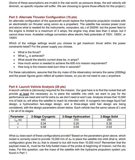 Low Earth Orbit Satellite Mission Analysis and Design | Chegg.com